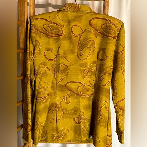 Vintage Victoria Chase Gold Retro Unlined Blazer Suit Jacket size medium - Picture 2 of 4